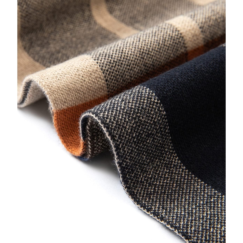 Villand Australian Merino Wool Tartan Knitted Scarf for Men, Plaid Winter Warm Thick Soft Neckwear with Gift Box - Image 4